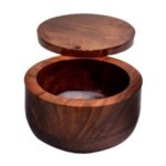 Wooden Round Spice Box Masala Box Container For Kitchen Storage