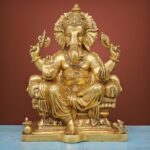 Big Lord Ganesha Idol for Pooja/Home Decor (Golden Colour)-18 Inches