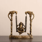 Brass Idol Ganesha Playing On Swing Brass Statue