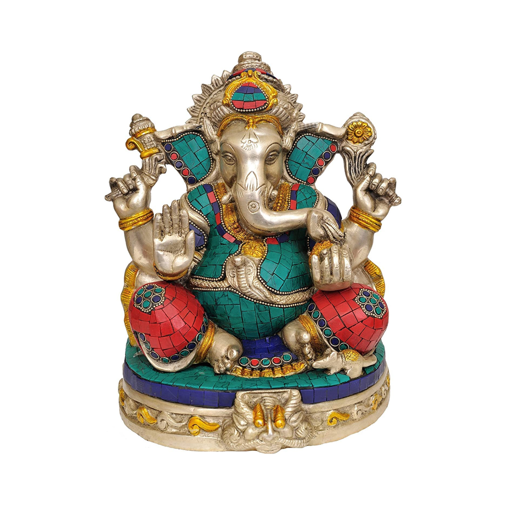 Brass Lord Ganesha Idol-Granting Abhaya