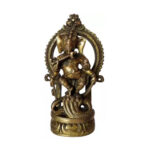 Brass Ganesha Statue Standing On Snake For Good Luck