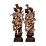 TAAJOO Brass Large Statue of Radha Krishna murti Love Symbol Temple Pooja Room Decor Decorative Showpiece