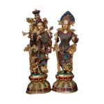 TAAJOO Brass Radha Krishna statue standing Decorative Showpiece