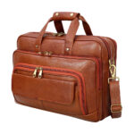Brown Leather Laptop Handbag For Office Men