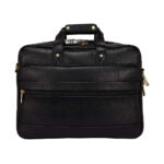 Genuine Classic Leather Black Laptop Bag for Men