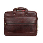 Brown Leather Laptop Bags For Men with Security Zip