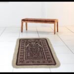 Chenille Janamaz Sitting Prayer Mat / Pad for Prayer (Size 4 Ft X 2.4 Ft) (Coffee)