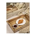 Serving Tray with Handles Rectangular Wooden Breakfast Tray Works for Eating, Working, Storing, Used in Bedroom, Kitchen, Living Room, Bathroom, Hospital and Outdoors-