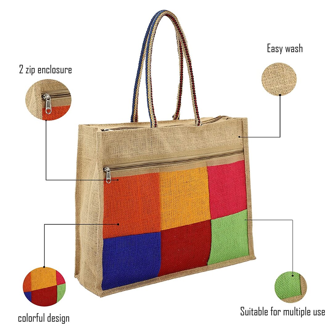 Inbag Jute Bag (Adivasi) for Lunch Box, Go Green MultiPurpose Jute Bag for  Office/College/School/Tiffin/Shopping/Grocery Bag, Eco-Friendly Bag For  Men, Women and Kids