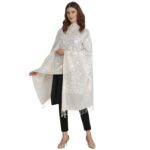 Kashmiri Embroidered Pure Wool Shawl/Stole/Wrap for Women/Ladies/Girls for Winters (28 x 80 inches)