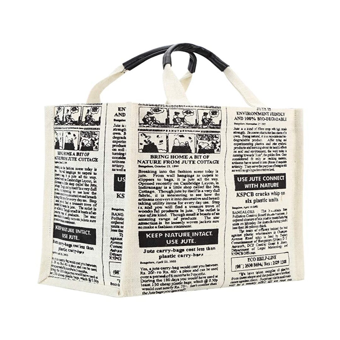 Buy White Black News Paper Print Fabric Tote Bag Eco Friendly Market  Grocery Shopping Bag Gift Sustainable Living Online in India - Etsy
