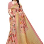 Women Art Silk Lace Printed Saree With Blouse Piece