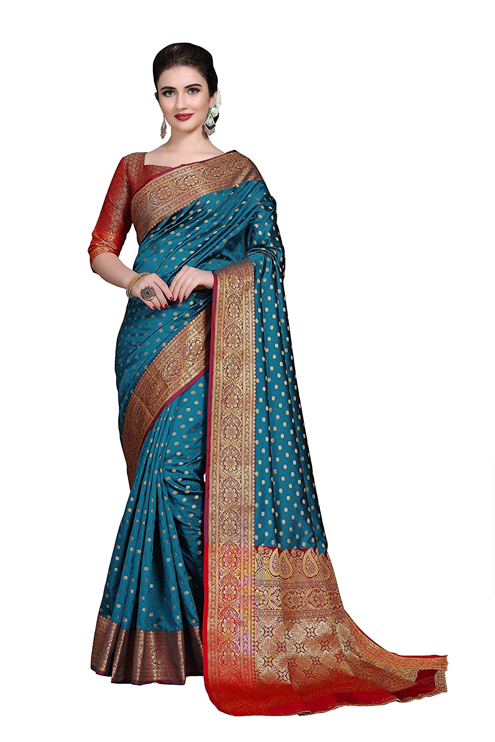Women’s Banarasi Silk Saree With Un-stitched Blouse