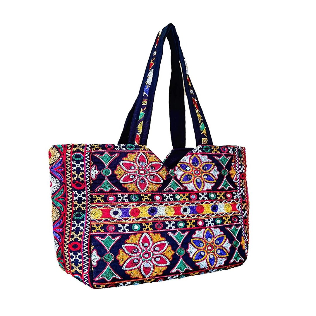 Buy Radha Krishna Shringar Store Handicrafts Beg Cotton Embrodery  Multicolour Rajasthani Jaipuri Hand Bag for Women & Girls at Amazon.in