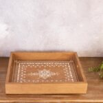 Hand Painted Rectangle Wood Serving Tray