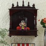 Wall Hanging Brown Wood MDF Temple Without Door