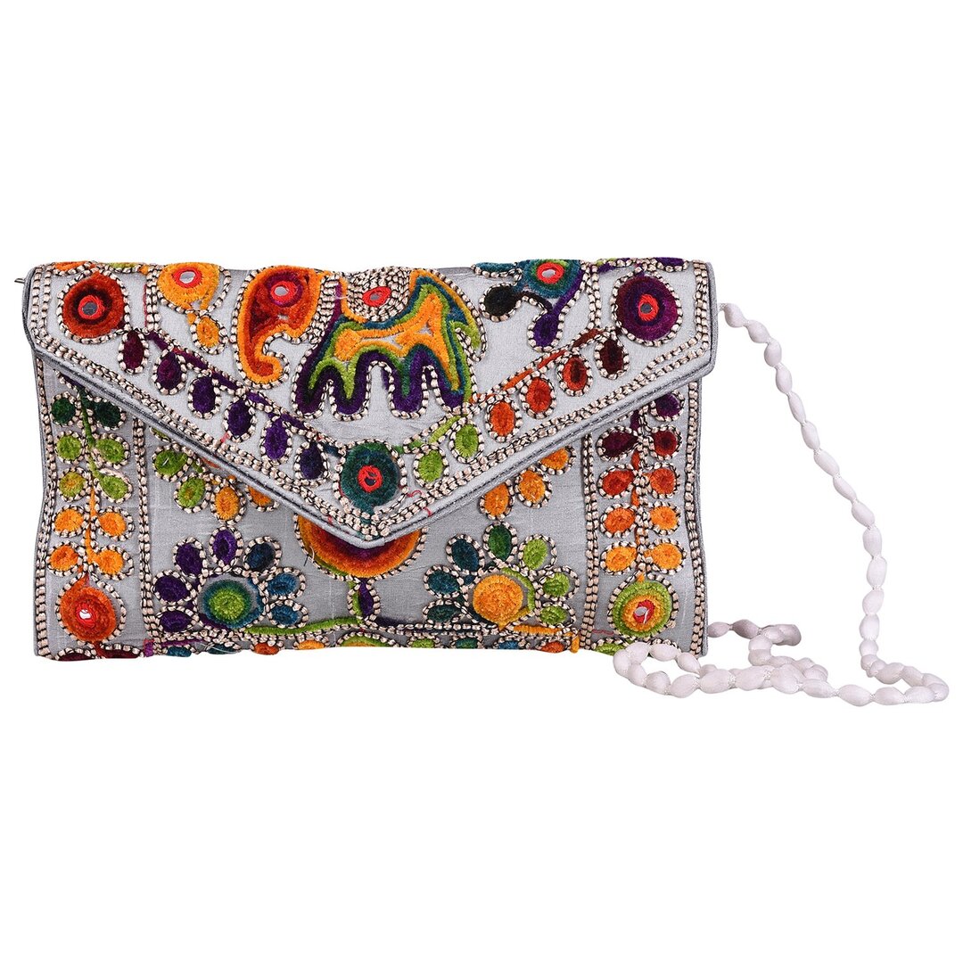 Women's Handicraft Silk Rajasthani Hand Bag , Orange - Ritzie | Bags,  Handbags, Women