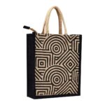 Eco-Friendly Jute Bag Multipurpose Hand Bag with Zip & Handle for Men and Women