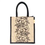 Men’s Jute Flower Pattern with Zip Medium Bags