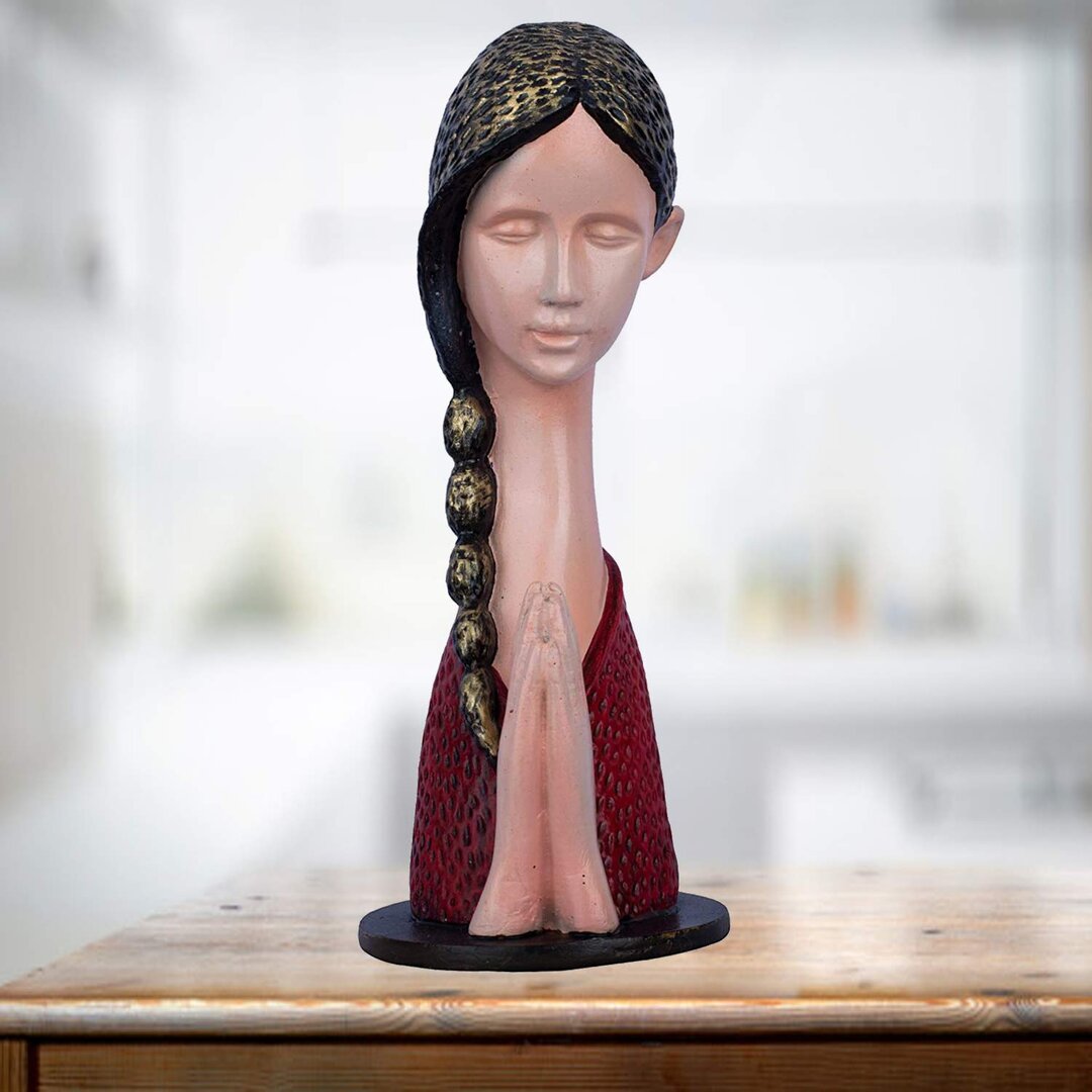 Welcome Lady Figurine Statue Colored Sculpture Figurine Craft