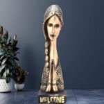Antique Welcome Lady Statue for Entrance Door Decoration Items for Home