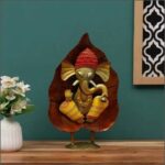 Ganesh On Pan Leaf For Home Decor
