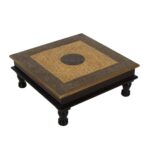 Brass Fitted Wooden Chowki For Multipurpose Use
