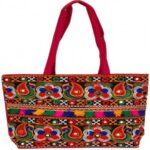 Cotton Traditional Ethnic Rajasthani Jaipuri Embroidered Handbag/Sholder Bag/Hand Bags for Girls Women (Pink)