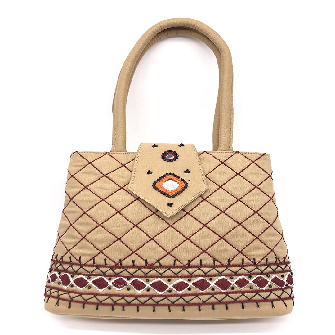 LAMANSH® 8*7 inch Lucknowi Chikankari work hand bags for women / Best –  Lamansh