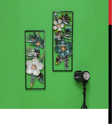 Iron Item White Green Panel For Home And Wall Decoration