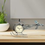 Iron Helicopter Clock Made With Iron For Table Decor