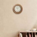 Wall Wooden Clock Coated With Beautiful Design From Brass