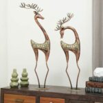 Beautiful 2 Deer Table Decor Item Made With Iron