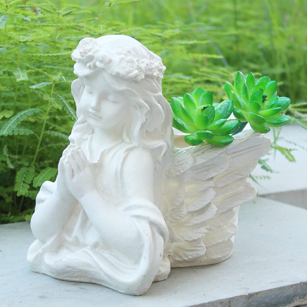 Beautiful Garden, Home Decor Resin Praying Angel Flower Pot