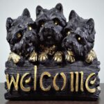 Decorative Dogs with Welcome Plate Showpiece, Statue for Home, Office