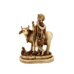 Resin Krishna with Cow Showpiece Figurine