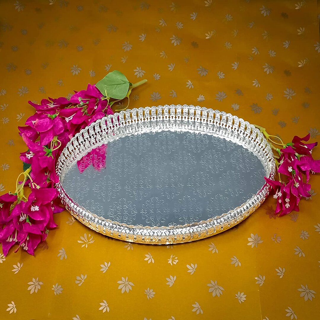 Gift for House Warming Function | Oval Silver Tray