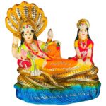 Polymer Unbreakable Lord Vishnu Laxmi Idol Handicraft Statue with Sheshnaag