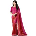 Women’s Pure Georgette Saree With Blouse Piece – Pink