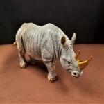 One Horned Rhinoceros Showpiece Table Accent Collectible Figurines for Home