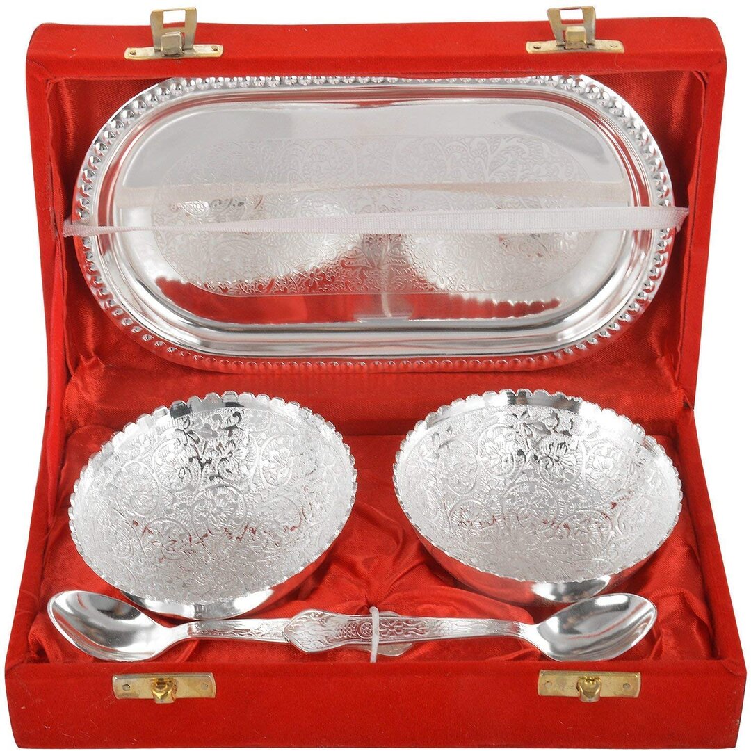 Brass Golden German Silver Gift Bowls Items For Marriage, For Domestic at  Rs 650/set in Jaipur