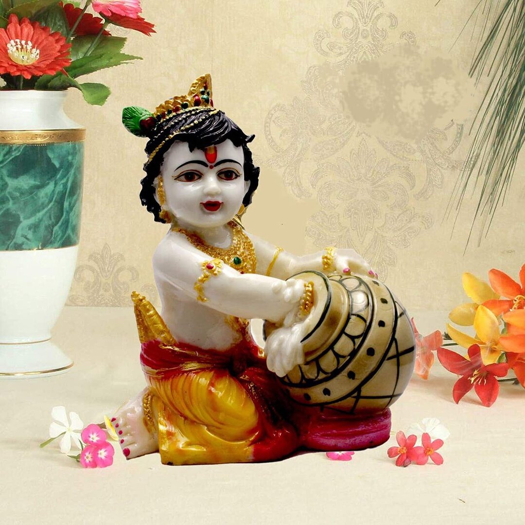Baby Krishna Resin Idol Sculpture Statue - Taajoo