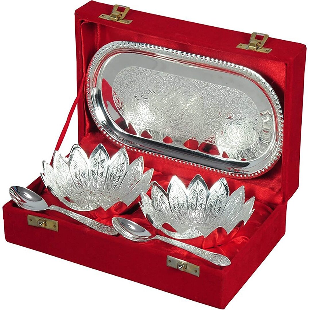 German Silver Pooja Thali Set Haldi Pasupu Kumkum,pooja,pongal,diwali,  Engagement ,wedding - Etsy | Gold bangles design, Silver pooja items, Silver
