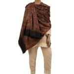 Women’s Black Kashmiri Woolen Shawl, Warm and soft, Faux Pashmina, Free Size