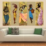 Craft Big Size Multiple Frames, Beautiful Folk Indian Dance Wall Painting
