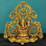 Brass Wall Hanging Ganesh Design Diya