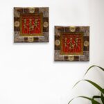 Dhokra Work and Warli Hand Painted Wooden Home Decorative Wall Hanging Set