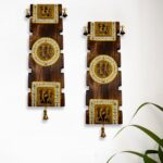 Dhokra & Warli Handpainted Wooden Wall Hanging Set