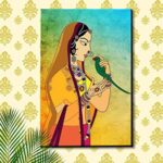 Beautiful Lady Madhubani Painting Canvas Art/Traditional Painting for Living Room | Bedroom