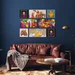 Ethnic Indian Painting On Canvas For Living Room Wall Decoration Framed Art for Bedroom Hotel Office.